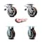 Service Caster 6 Inch Polyurethane Caster Set with Roller Bearing 2 Brakes 2 Rigid SCC SCC-TTL30S620-PPUR-2-R-2 - alternate 3